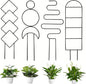 4 Pcs Mini Metal Trellis for Potted Plants, Climbing Support for Hoya Vines (Black)