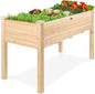Best Choice Products 48 x 24 x 30 Inches Raised Garden Bed, Elevated Wood Planter Box Stand for Backyard, Patio, Balcony with Bed Liner, 200 Pound Capacity - Natural