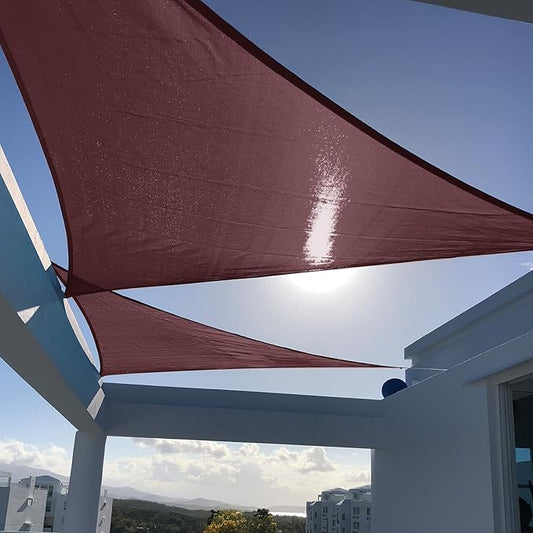 SUNNY GUARD Sun Shade Sail 8' X 8' X 8' Triangle Brown UV Block Sunshade for Backyard Yard Deck Patio Garden Outdoor Activities and Facility(We Make Custom Size)