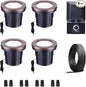 Landscape Well Lights Kit, 4 Pack LED Low Voltage Ground Lights and 100W Transformer and 100FT Cable and 20 Wire Connectors, IP67 Waterproof Aluminum for Driveway Walkway Tree 580LM
