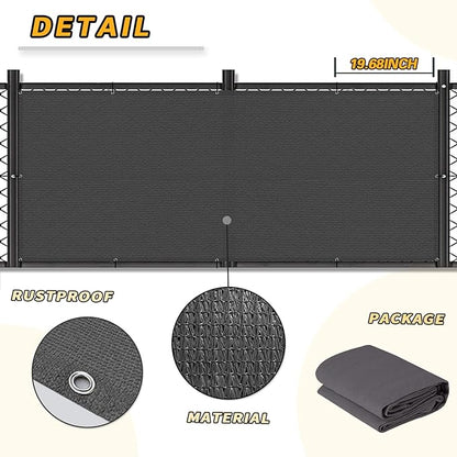 LOVE STORY 3'x16' Dark Grey Balcony Screen Privacy Fence Cover UV Protection Weather-Resistant 3 FT Height Heavy Duty for Deck, Patio, Backyard Shield 90%