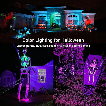 TOVEENEN Color LED Outdoor Landscape Spotlight - 120V 12W Waterproof Spot Lights for Christmas Halloween Yard House, 2 Pack