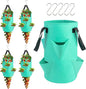 5 Pack Upside Down Strawberry Hanging Planter, 3 Gallon Tomato Hanging Grow Bags with 5 Hooks, Hanging Tomato Strawberry Grow Planters Vegetable Planting Bags with 6 Planting Holes for House Garden