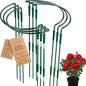 6 Pack Threaded Lock Metal Plant Support Stakes - 25" H Tall Peony Cage, Reusable Detachable Garden Ring for Hydrangea/Rose Bush/Potted Flowers, Indoor Outdoor Heavy Duty (10" W)