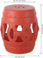 Decorative Garden Stool, Matte Coral Ceramic Plant Stand, 16 Inch
