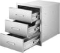 VEVOR Outdoor Kitchen Drawers 18.11" W x 23.23" D x 23.23" H, Triple-Access Stainless Steel Modular Drawer Cabinet with Handles, BBQ Island Drawer for Outdoor Kitchen or BBQ Island Patio Grill Station