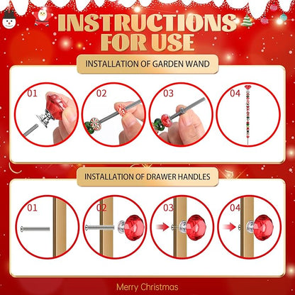 Decorative Garden Stakes DIY Fairy Wand Kit with Beads, Red Green White