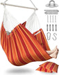 XXL Hammock Chair Hanging Rope Swing with 2 Cushions - Max 500lbs-Perfect for Patio, Porch, Bedroom, Backyard, Indoor or Outdoor - Includes Hanging Hardware Kits