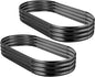 Land Guard 2Pcs Galvanized Raised Garden Bed Kit, Galvanized Planter Oval Large Metal Raised Garden Boxes Outdoor for Vegetables（Dark Grey）