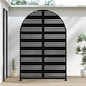 Casaphoria 72" H x 47" W Arched Metal Privacy Screen - Elegant Freestanding Outdoor Screen for Deck, Patio & Balcony - Versatile Decorative Privacy Panels for Home & Garden Use (Black-Harold)