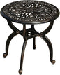 Cast Aluminum Outdoor Side Table, All Weather Round Small Coffee Table for Patio,Park,Lawn,Yard (18.5" Bronze)