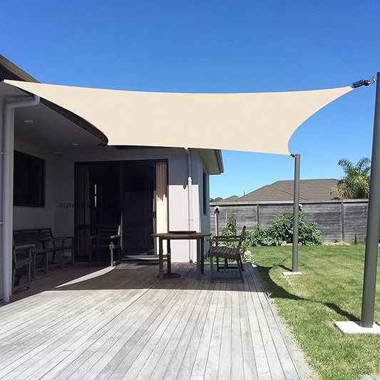 SUNNY GUARD Custom Size 19'x19' Rectangle Butter Cream UV Block Sunshade for Backyard Yard Deck Patio Garden Outdoor Activities and Facility(Customized)