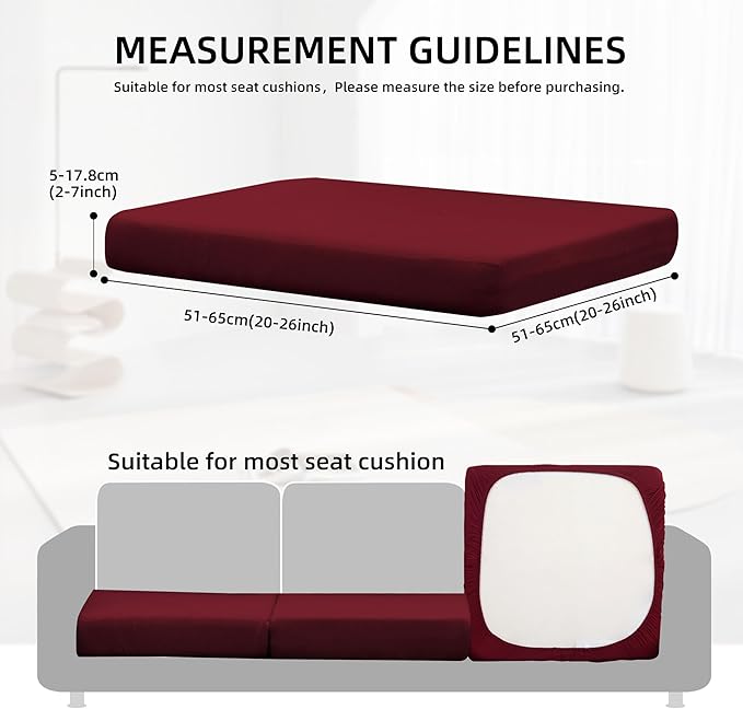Cushion Covers, 12-Pack Stretch Fit Outdoor Cushion Covers in Claret
