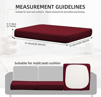Cushion Covers, 12-Pack Stretch Fit Outdoor Cushion Covers in Claret