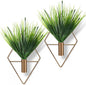 4 Pieces Bronze Wall Decor Hanging Planters with Artificial Aquatic Plants Metal Hanging Vase Indoor Plants Holder Modern Boho Wall Art for Bathroom Bedroom Living Room Decor