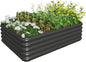 4.3x3.0x1.0ft Raised Garden Bed Kit, Rustproof PP Material Garden Box, Flower Bed with Tool-Free Assembly Design, Rectangular Planter Boxes for Outdoor Vegetables Flower Fruit Herb, Black