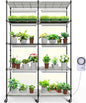Barrina CX1 Plant Stand with Grow Lights for Indoor Plants, 5-Tier Large Tall Metal Plant Shelf with 1.6FT 20W(Per Light) Full Spectrum Plant Lights for Indoor Growing, 47x13.8x70.9IN