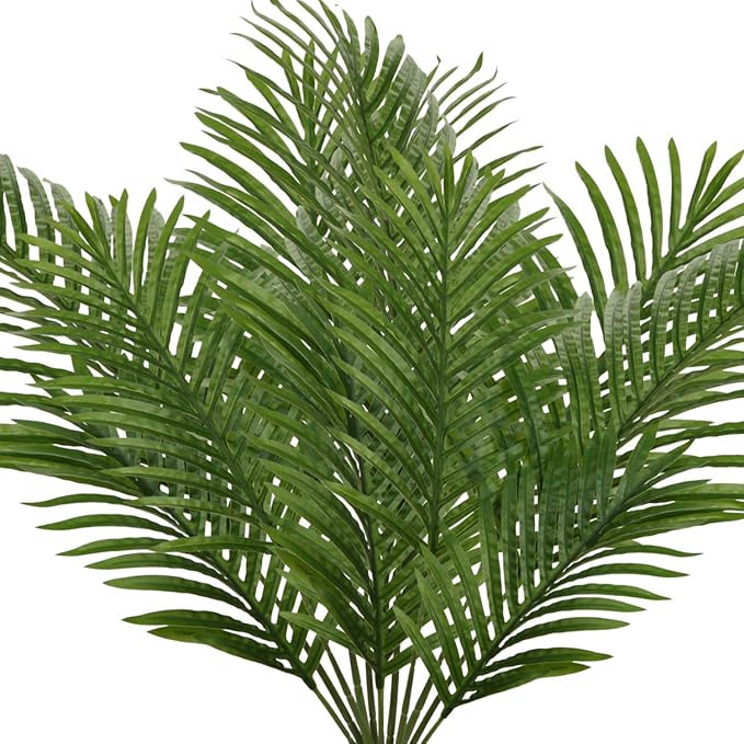 Artificial Plants Greenery Palm Leaves, 12 Pcs Bendable Tropical Fake Leaves