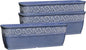 Classic Home and Garden Corinthian Trough Planter, 10", Slate Blue (3 Pack)