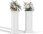 36in Tall Resin Planter Set of 2,Large Outdoor Planter for Porch, Garden, and Balcony, Weight-Bearing Top, Weather-Resistant, Classic Estate Design for Flowers and Trees(Ashen)