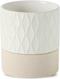 Nihow Self Watering Plant Pot for Indoor Plants: 6 Inch Ceramic Planter with Drainage Hole & Water Storage Plus - Cylinder Flower Pot with Wick for Herbs - Cream White & Brown Net