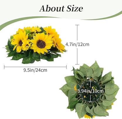 Artificial Flowers: Yellow Silk Sunflower Centerpieces, 6 Blooms