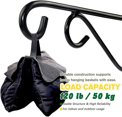 12 Inch Hanging Plant Bracket, Thick Solid Steel Wall Mount Bracket for Heavy Duty Decorations, Rust-Resistant Plant Hanger Hook for Planters, Wreaths, Fruit baskets, Wind Spinners, Lights, Lanterns