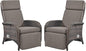 Belord Versatile Outdoor Recliner Chair - 2 Piece Reclining Patio Chair with Adjustable Backrest and Footrest, All-Weather Wicker Chaise Lounge Chair Outdoor for Pool Deck Brown