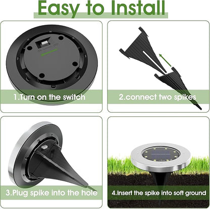INCX 4.6 inch Solar Lights for Outside,8 Pack Solar Light Outdoor Waterproof, Garden Lights Landscape Lighting for Patio Pathway Lawn Driveway Walkway White