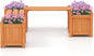 Giantex 4-in-1 Outdoor Bench with 4 Planter Boxes, Wood with Teak Oil Finish, Garden Bench Seat with Raised Garden Beds for Porch Balcony Lawn Yard, DIY Assembly, 42"x11"x11.5"