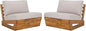 SAFAVIEH Outdoor Patio Furniture Collection – Dune Lounge Chair Set of 2, Solid Wood Outdoor Seating with Light Grey Cushions, Modern Relaxed Design (PAT7328B-SET2)