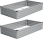 Vengarus 8x4x1FT (2 Pack) Galvanized Raised Garden Bed Kit, Outdoor Metal Planter Box for Vegetables, Rectangular Steel Container, Easy Assembly (Silver)