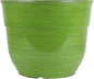 Garden Elements Indoor/Outdoor Glazed Brushed Happy Plastic Planter, Large, Dark Green, 15"