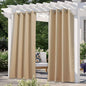 NICETOWN Indoor & Outdoor Curtains for Patio Waterproof, Sunlight Blocking Durable Curtains for Bedroom/Gazebo/Porch/Pavilion, Patio Covers for Shade and Rain, 1 Panel, W52 x L84 inch, Beige