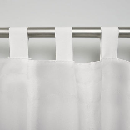 Exclusive Home Cabana Solid Indoor/Outdoor Light Filtering Hook-and-Loop Tab Top Curtain Panel Pair, 54"x120", Vanilla
