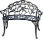 Patio Balcony Bench Double Seat, Anti-Rust Cast Aluminum Patio Garden Bench for Park Yard Outdoor Furniture Copper.1