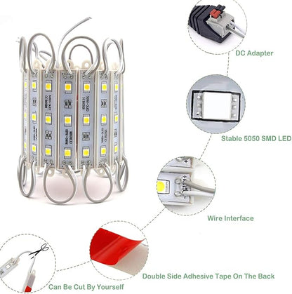 LED Storefront Lights Store Window Lights for Business Waterproof Decorative Light for Advertising Letter Signs Lightbox 5050 SMD Window Strips 40ft 80 Pieces LED Modules 4 Packs