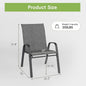 Patio Dining Chairs Set of 4, Dark Grey Metal Frame with 650D Fabric