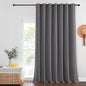 NICETOWN Sliding Glass Door Curtain Extra Long 132 inches Long, Grommet Thermal Insulated Blackout Patio Door Curtain Room Divider for Bedroom/Pergola, Gray, W100 x L132, 1 Panel
