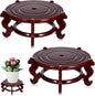 Geetery 2 Pcs 4 to 12 in Wooden Plant Stands Indoor Chinese Oriental Plant Stand for Vase Fishbowl Flower Pot Lamp Redwood Base Vintage Display Rack Decor(10 Inch)