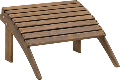 Linon Home Dcor Linon Adirondack Woodstock Ottoman, Teak Stain, Acorn, 21.6"W x 21.06"D x 13.7"H