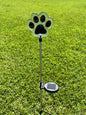 Solar Garden Stake Lights with Color Changing LED or Regular White LED Landscape Path Lights (Set of 2) (Dog Paw)