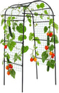 Lalahoni Garden Arch Trellis for Climbing Plants Outdoor, 80 Inch Tall Grape Metal Vine Plants Support Flower Vegetable Tomato, Cucumber Trellis for Raised Bed, Black