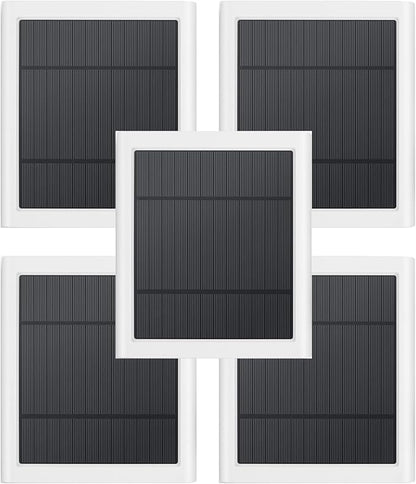 5 Pack IP65 Solar Panel for Rings Camera, 4W Solar Charger Compatible with Rings Spotlight &All-New Stick Up Outdoor Cam Battery, 10ft Long Cable with USB-C to Barrel Plug Adapter
