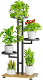 iDavosic.ly 3 Tier Plant Stand Indoor Outdoor, Tiered Corner Multiple Flower Pot Holder Shelf, Metal 28 Inch Tall Display Rack for Patio Porch Living Room Garden Balcony Bedroom, Black