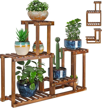 Plant Stand for multiple Plants Stands Indoor Outdoor Flower Pot Stand 5 Tiers Flower Shelf Rack Plants Stands for Patio Balcony Living Room （Upgrade 2 in 1 ）