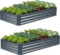 ZORMY 2Pack 6×3×1ft Galvanized Raised Garden Bed Kit, Metal Planter Boxes Outdoor, Large Raised Beds for Vegetables, Fruits, and Flowers - Grey