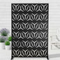 Casaphoria Metal Privacy Screen Outdoor, 72" H x 47" W Freestanding Decorative Privacy Screen for Patio Deck Balcony Garden with Stable Base, Black-Star