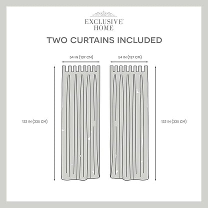 Exclusive Home Cabana Solid Indoor/Outdoor Light Filtering Hook-and-Loop Tab Top Curtain Panel Pair, 54"x144", Taupe