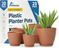 Terracotta Plant Pots with Drainage Holes & Saucers 20 Pack, Indoor & Outdoor Stackable Space-Saving Planters for Houseplants & Flowers, (7", 6.7", 6", 5.3", and 4.8" Inches), Durable & Weatherproof